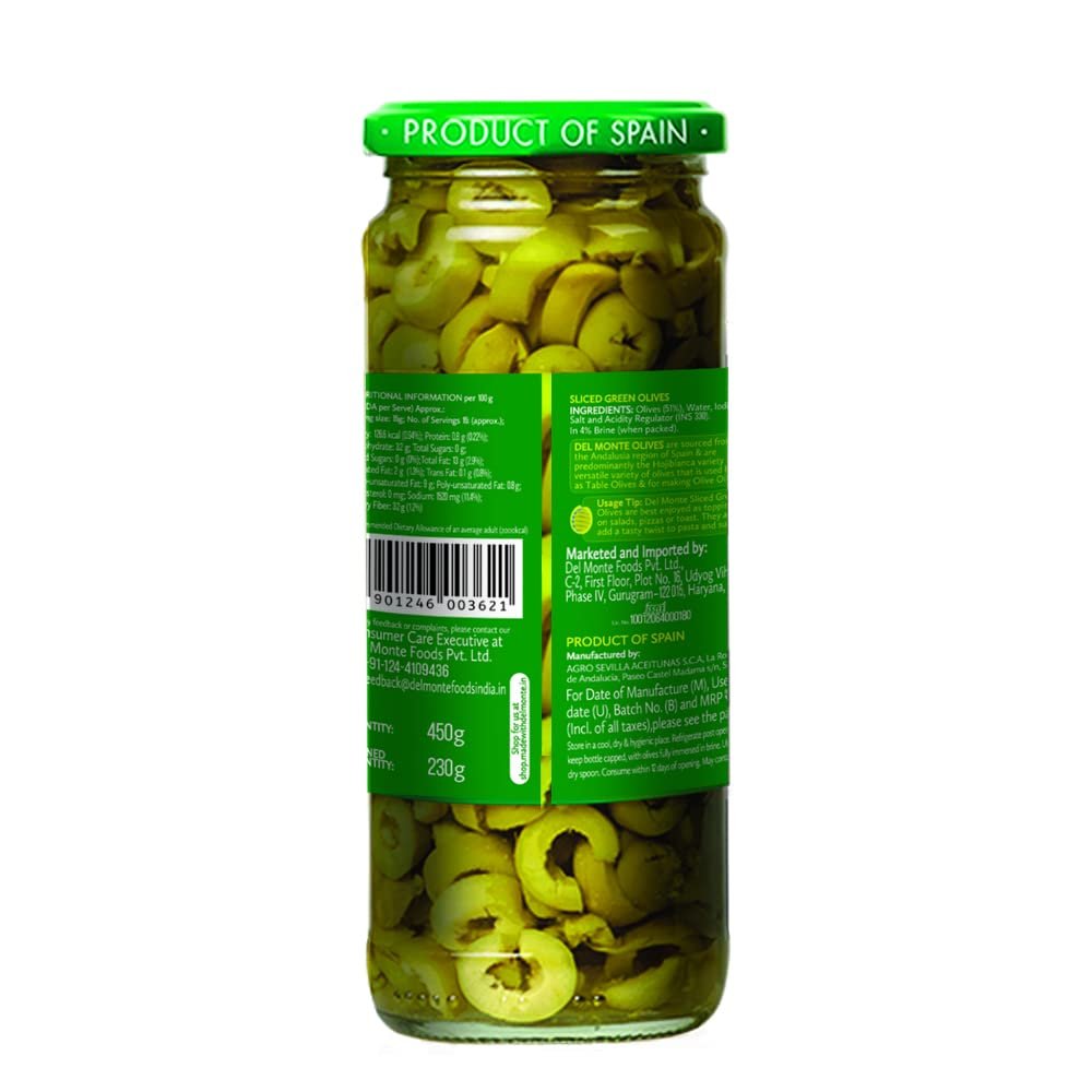 Del Monte Olive Green Sliced 450gm